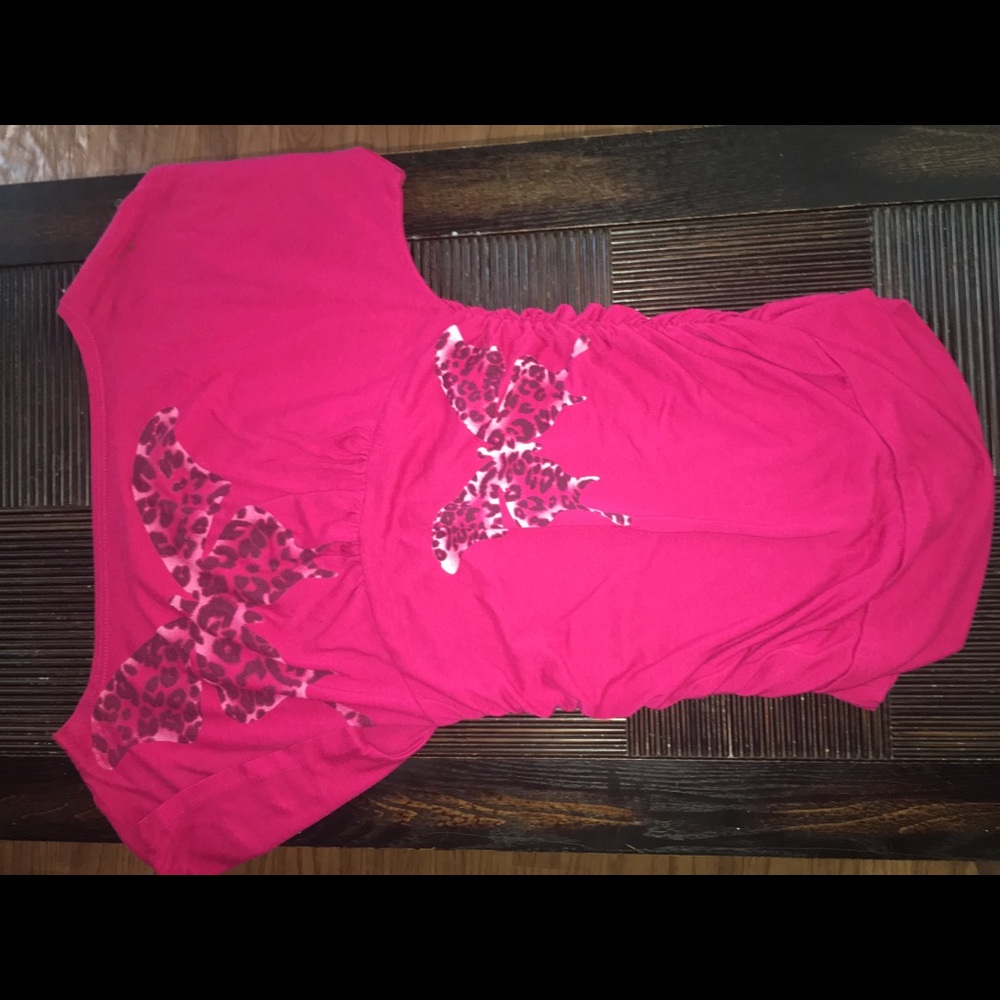 Off the shoulder butterfly shirt